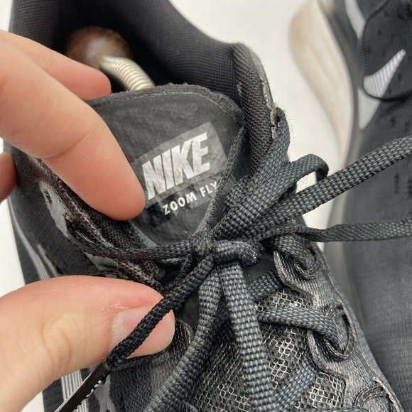 Nike Zoom Fly Mens Running Shoes Black White Size 12 EU 46 - Picture 6 of 12